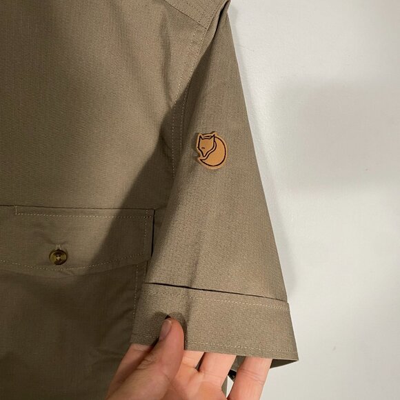 Fjallraven G-1000 Ovik Air Stretch Short Sleeve Shirt brown men's size Medium - Picture 3 of 7